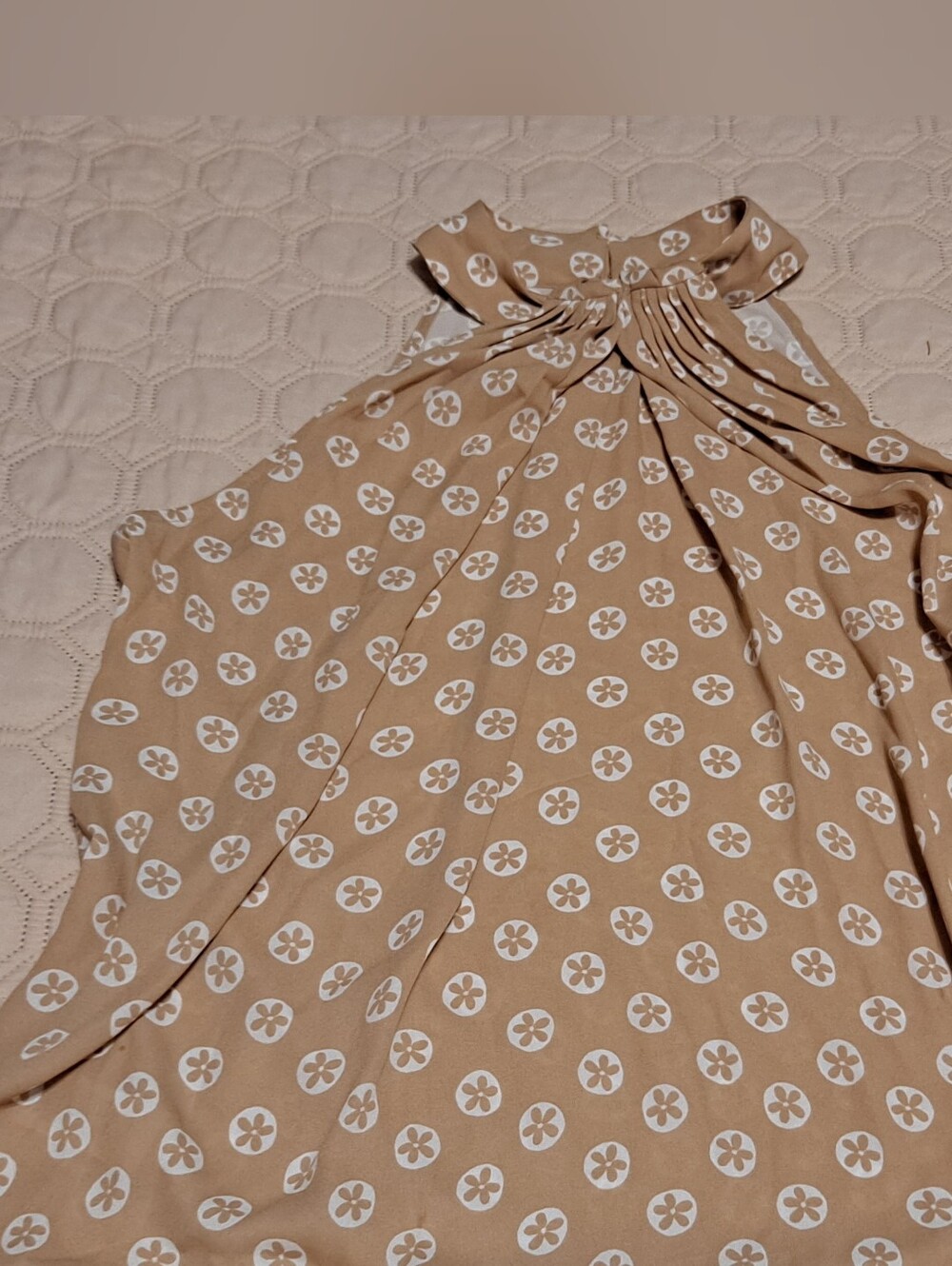 Ann Taylor Sleeveless Tan Floral-Print Halter Top Size MP